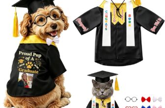 Gorra Y Toga De Graduación Personalizada para Perro, Disfraz Ajustable con Borla para Cachorros Gatos Accesorios De Fiesta Y Fotografía Ceremonial