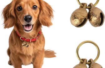 Penitue Campanas de Cobre Extra Fuertes para Perros, Collar para Mascotas de latón de 18 mm con Colgante Vintage para Perros pequeños y Gatos Accesorios Seguimiento de Seguridad