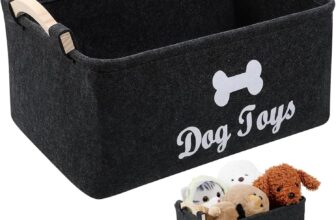 Cesta de fieltro, caja de juguetes para perros con mango de madera, cesta de almacenamiento de juguete para perros, versátil, organizar alimentos, juguetes, accesorios para mascotas