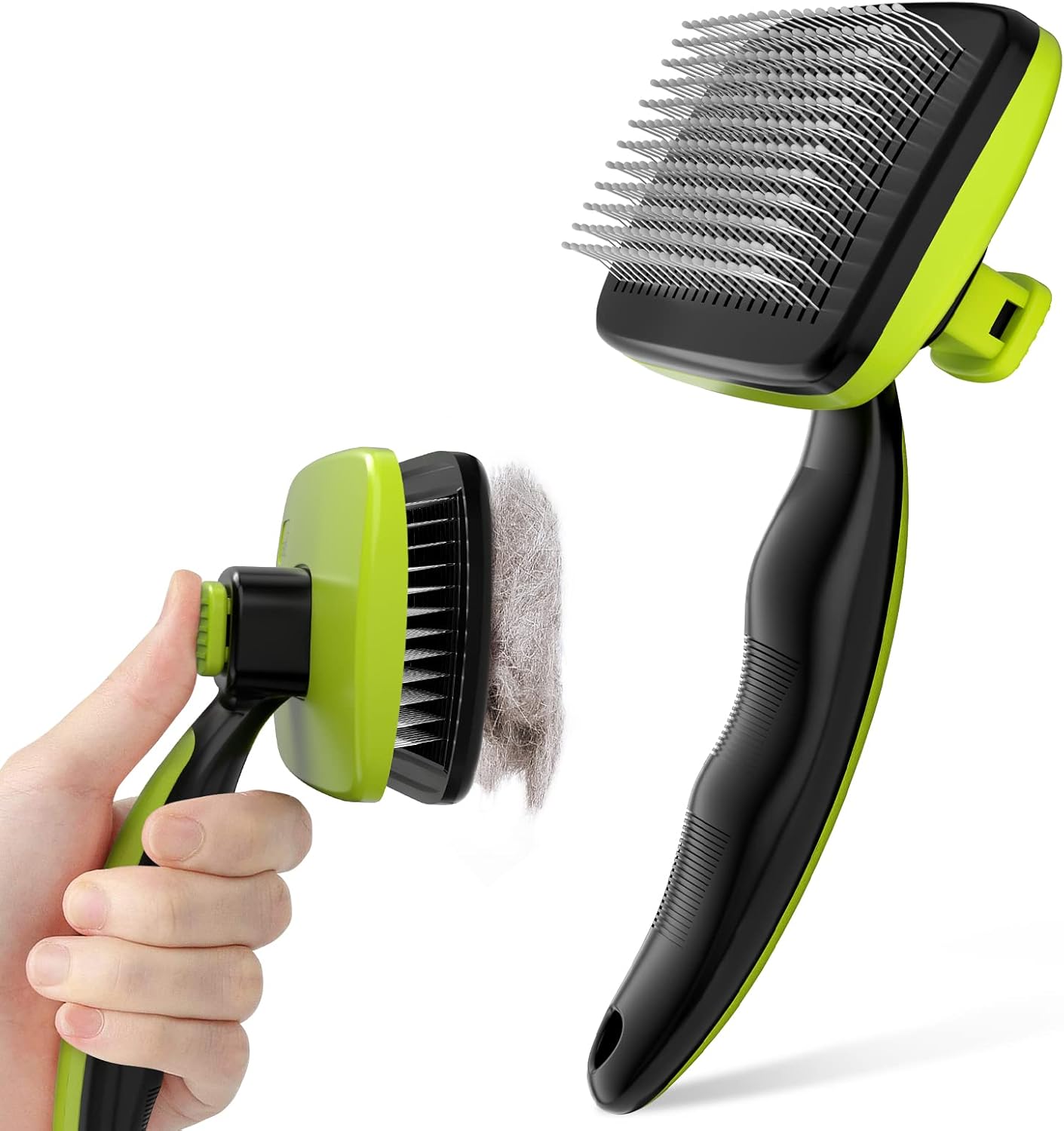 Pecute Brush Peine para Perros y Gatos para Mascotas Quitar y Quitar el Pelo Muerto Carda con Púas Flexibles de Acero Inoxidable para Desenredar y Peinar Mascotas, Reduce un 95% el Pelo Suelto Cómodo 1