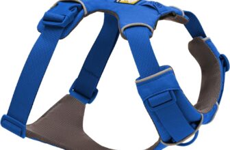RUFFWEAR Arnés de gama frontal, arnés para perro extra grande, arnés reflectante en Y, ajustable, cómodo, acolchado, caminar y correr, 2 accesorios de correa y anillo, XX-Small, piscina azul