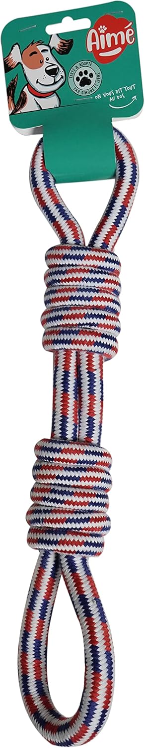 Aimé | Juguetes para perros | Mordedor para Perros con Cuerda | Nudo Doble 35 cm | Fácil de almacenar y transportar | Perros de todas las edades y tamaños | Tiempos de juego y diversión | Accesorios para perros 1