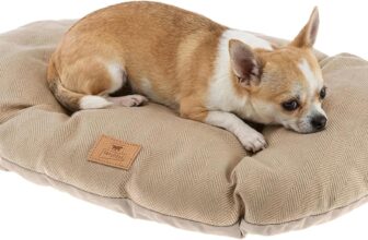 Ferplast Cojín Stuart para Perros y Gatos 45/2, Doble Cara, Tweed y Terciopelo Suave, Lavable, Beige, XS