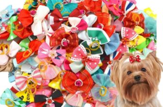 30 Piezas Lazos para Perros con Elásticos, Varios Estilos Lazos para Perros, Estilos de Lazos para Perros Múltiples Lazos para el Cabello para Perros Lindos Accesorios de Aseo para Perros Accesorios para Collares