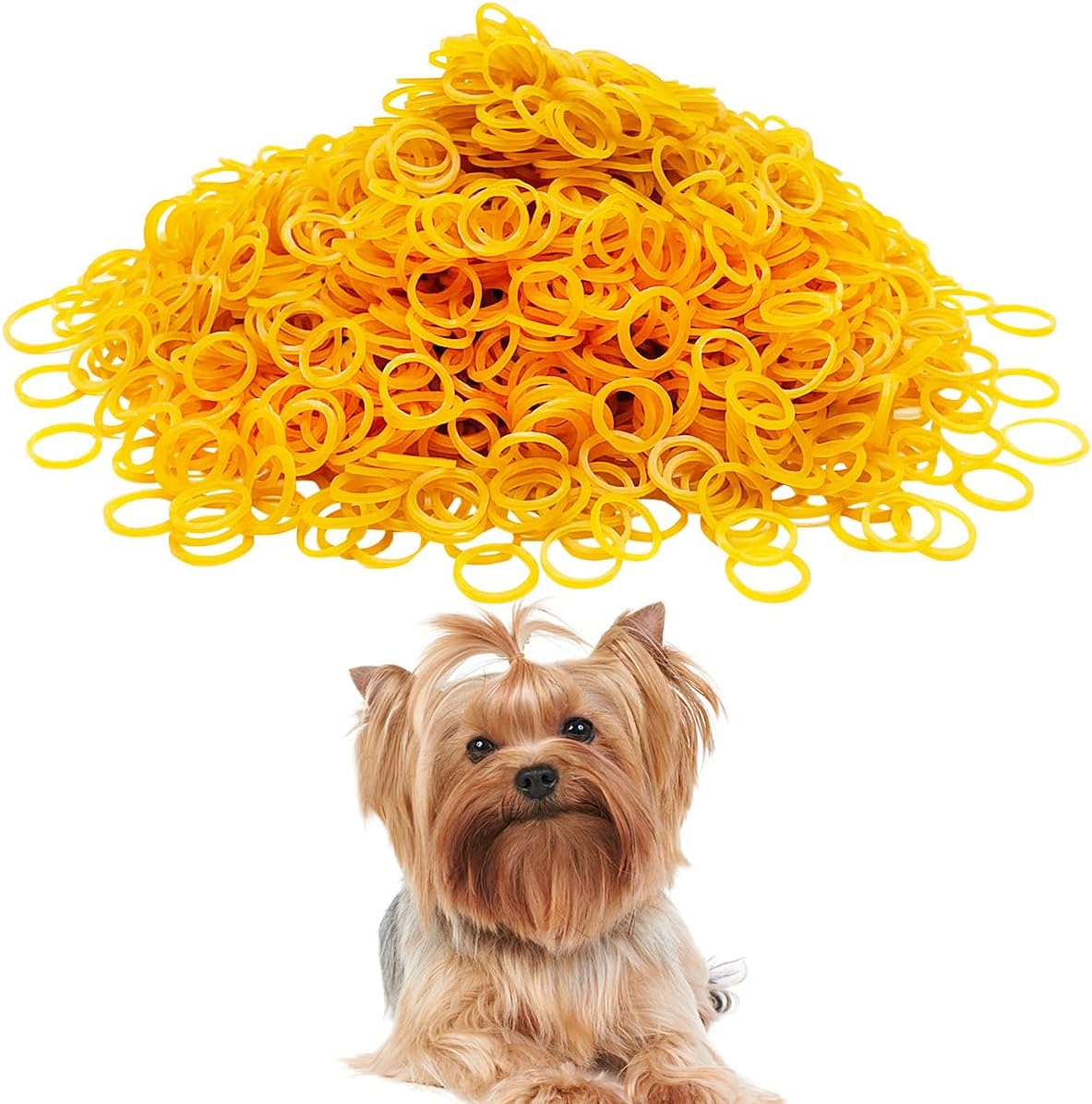 PET SHOW 100g 15mm bandas de goma para pelo de perro para peluquero lazos para el pelo accesorios DIY bandas elásticas para pelo largo mascota 1