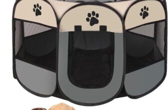 Parque Infantil Plegable para Perros, Parque Infantil portátil para Perros, Parque Infantil Impermeable de Tela Oxford, para Interiores y Exteriores, para Cachorros, Gatos, Perros, Conejos, 74 x 74 x 43 cm