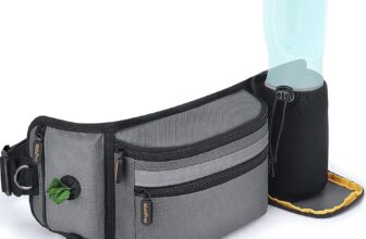 Bolsa de golosinas para perros y accesorios para perros, impermeable, riñonera con portabotellas, correa multifuncional, riñonera ajustable para senderismo, paseos con perros