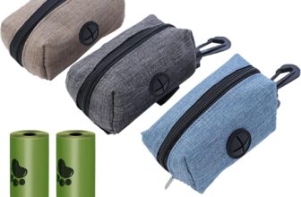 Dispensador de bolsas para excrementos de perros, soporte para bolsas para excrementos de perros, soporte para bolsas para excrementos de perros, 3 piezas, accesorios para perros, con 2 bolsas para excrementos de perros