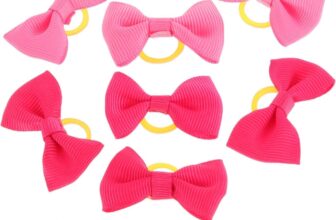 Lazos para Perros con Gomas Elásticas,30 Piezas Lazo de Pelo de Perro Accesorios para Perros el Cabello Rosa