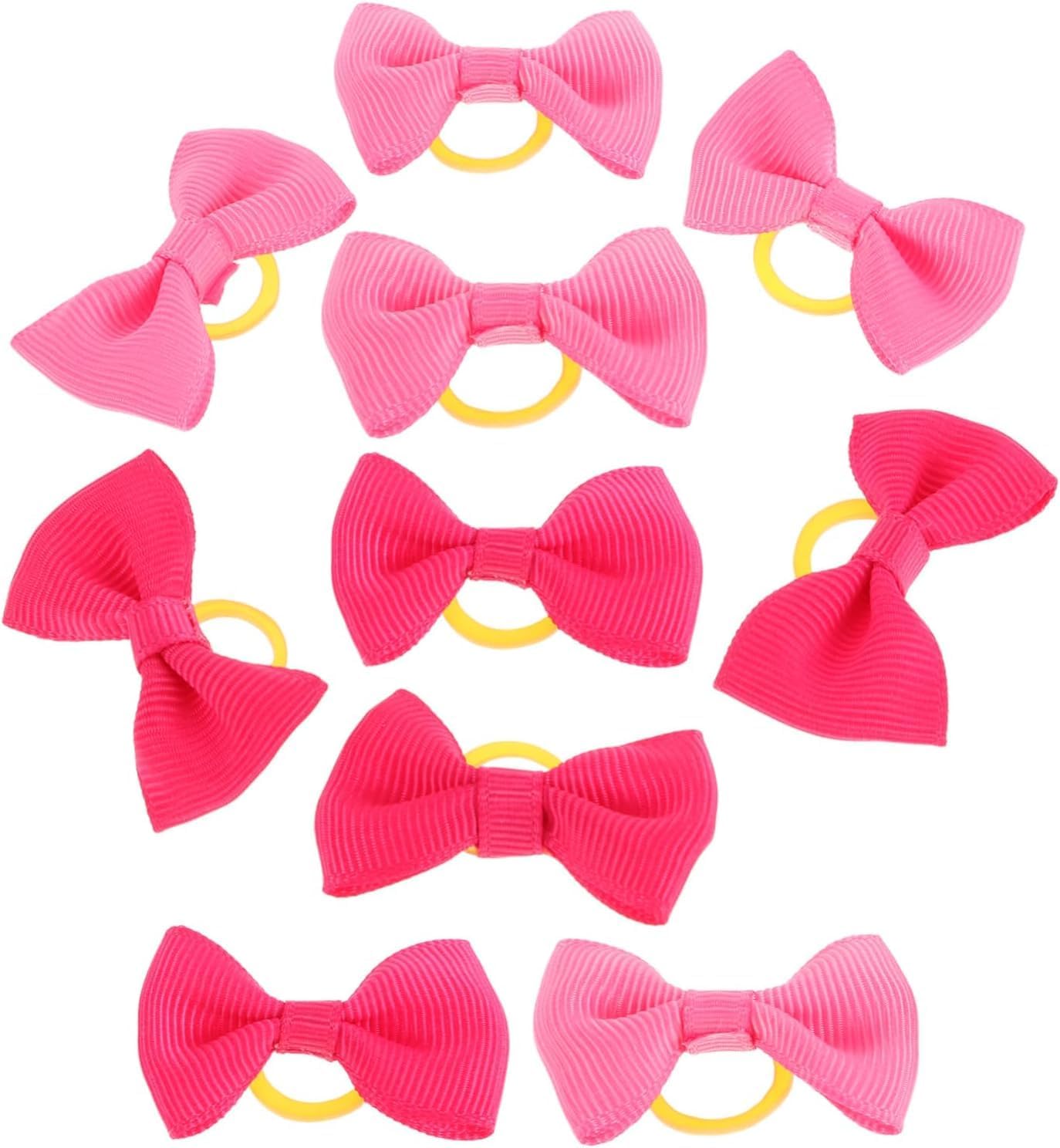 Lazos para Perros con Gomas Elásticas,30 Piezas Lazo de Pelo de Perro Accesorios para Perros el Cabello Rosa 1