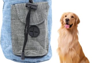 Bolsa de golosinas para perros, accesorios para perros, bolsa de entrenamiento para perros, bolsa de golosinas para perros con dispensador de bolsas para excrementos y cinturón ajustable