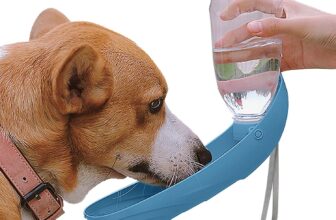 NAMSAN Botella para Beber para Perros 550 ML Accesorios de Playa para Perros y Gatos Bebedero Plegable Fácil de Transportar para Actividades al Aire Libre – Azul