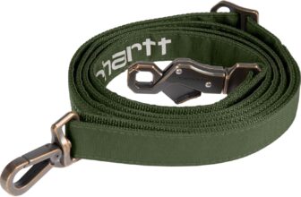Correa para perro Carhartt Field, tela duradera de 600 denier con anilla en D de metal ajustable, hoja de roble, grande