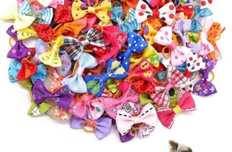 20 Lazos para el Pelo de Perro, Lazos para el Pelo de Perro, Accesorios para el Pelo de Perro con Bandas para Perros pequeños, Gatos y Cachorros, Colores Aleatorios