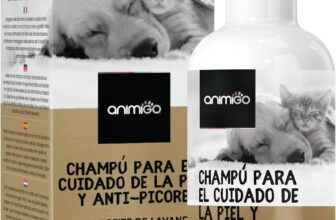 Champú Antipicor para Perros y Gatos con Aceite de Coco y Aloe Vera, 500 ml – Gel de Baño Hidratante con Lavanda, Manzanilla, Avena, Higiene para Perros Elimina Olores, Alivia el Picor – Piel Sensible