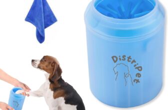 Limpiador de patas de perro, limpiador de patas de perro, cepillo de limpieza de silicona portátil y desmontable para limpiar los pies sucios de los perros. Incluye toalla de microfibra gratis (azul)
