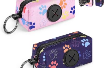 2 bolsas dispensadoras para bolsas de caca de perro, soporte para bolsas de caca de perro, tela suave con mosquetón, accesorios para perros para caminar, correr, senderismo (cabeza-negro y rosa)