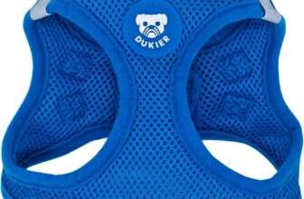DUKIER – Arnés para Perros, Chaleco para Mascotas Ajustable y Resistente con Malla Transpirable, Velcro y Accesorio para Mascotas con Doble Cremallera, Azul, XS