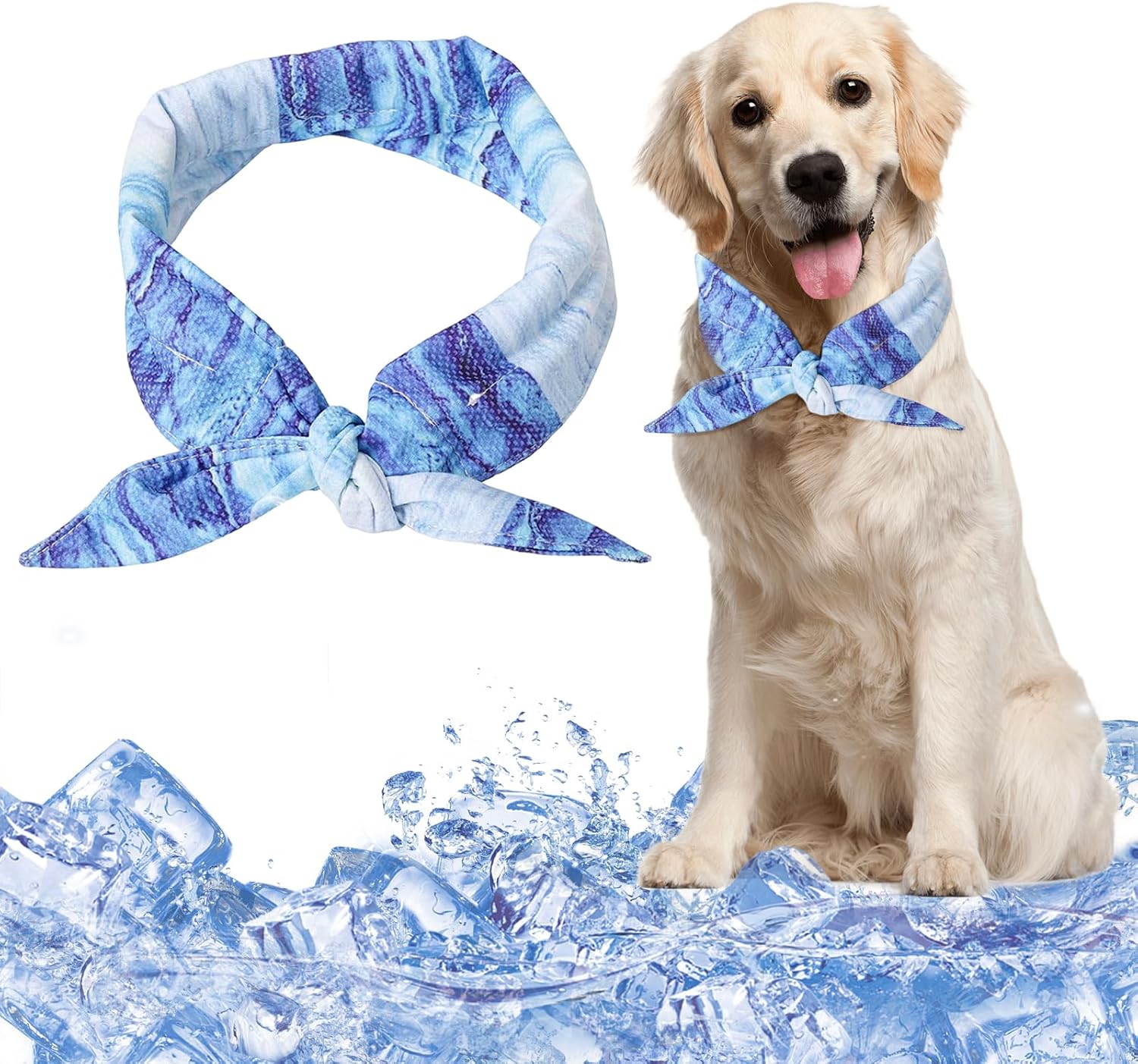 Collar refrescante para perros, pañuelo refrescante para perros, ligero y cómodo, accesorios de pañuelo para perros de verano, para perros pequeños, medianos y grandes (M) 1
