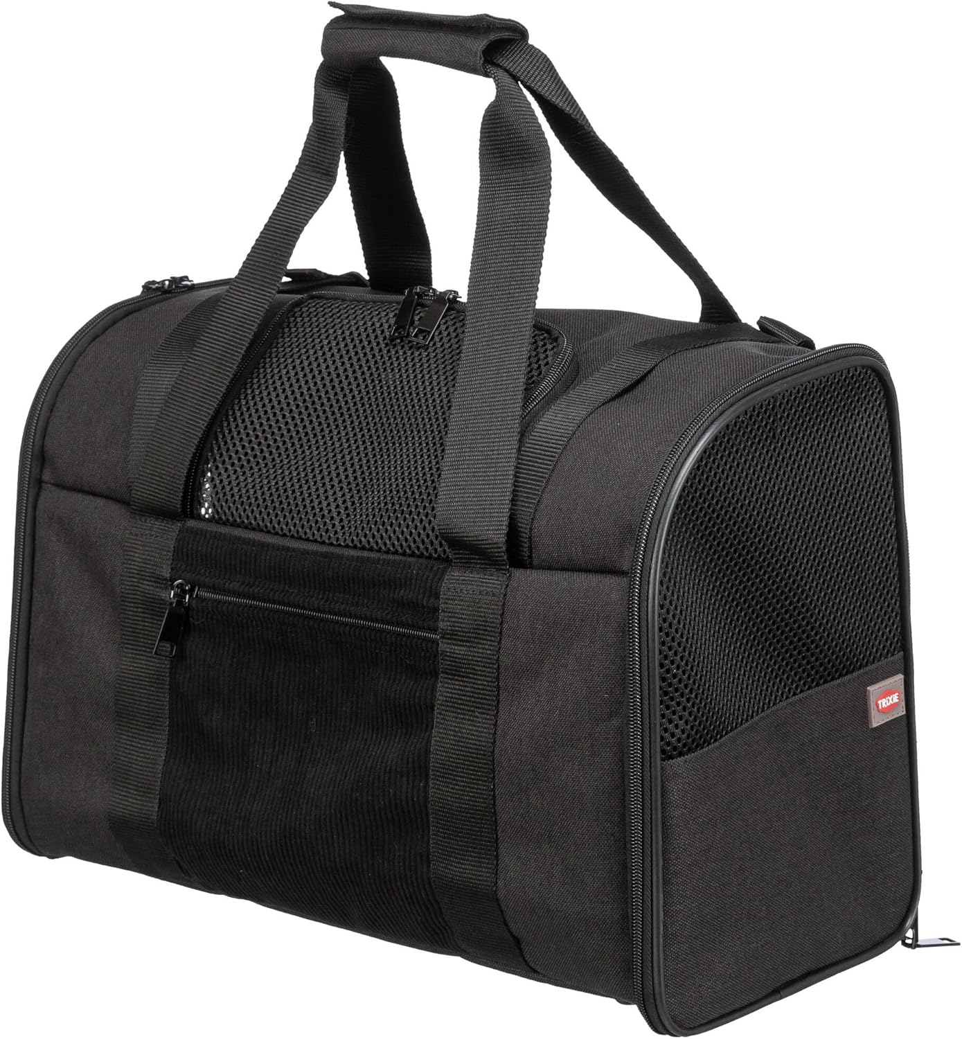 Trixie 2882 Connor - Mochila Transportín para Perros Pequeños, Cesta para Accesorios para Perros, Negro, 42×29×21 cm, hasta: 8 kg 1