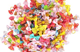 50 lazos para el pelo de perro, lazos para el pelo de cachorro con bandas de goma elásticas, accesorios para el pelo de mascotas para perros pequeños y medianos, pinzas para el pelo de perro