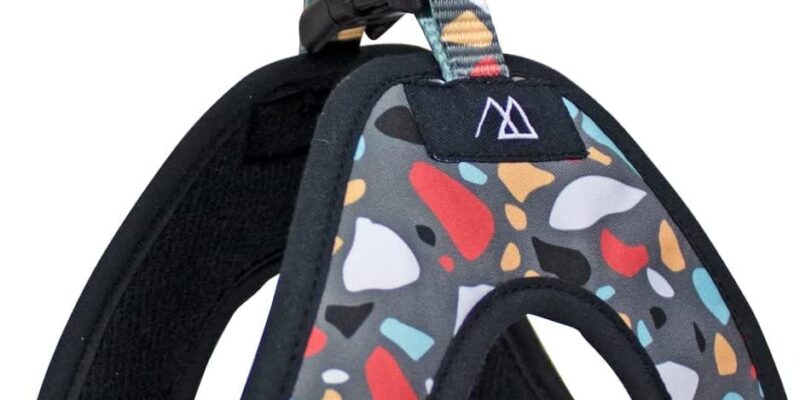Triangle Harness for Small Dogs – Size S1 – 14 x 13 x 4 cm – Mosaic Design – Very Resistant and Comfortable – Reduces Pulling – Dog Accessories