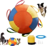 Pelotas de pastoreo para perros, pelota gigante calmante para perros, pelota inflable gigante para perros de 10, 18 y 22 pulgadas con asas reforzadas, cubierta y bomba, juguete duradero resistente a desgarros para entrenamiento y juego de ejercicios (45 cm/17,72 pulgadas)