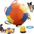 Pelotas de pastoreo para perros, pelota gigante calmante para perros, pelota inflable gigante de 10, 18 y 22 pulgadas con asas reforzadas, cubierta y bomba, juguete duradero resistente a desgarros para entrenamiento y juego de ejercicios (25 cm/9,84 pulgadas)