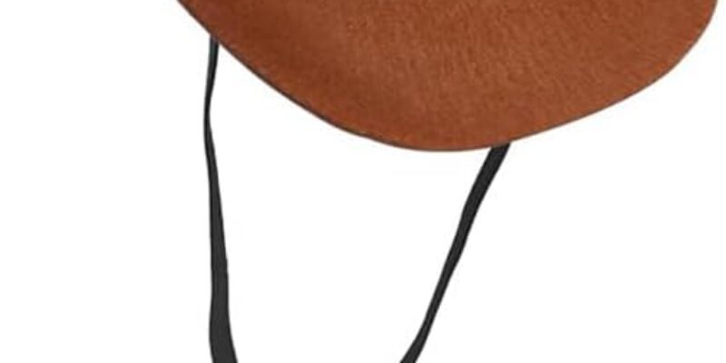 Sombrero de Vaquero para Mascotas Mini Sombreros de Vaquero para Gatos y Perros, Accesorios de Disfraces de Festival para Gatos pequeños, Perros y Mascotas (Talla S, marrón con Correa de Estrella)