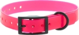 Dog Collar Pink Polyurethane 45 cm Double Buckle, Engravable (see details)