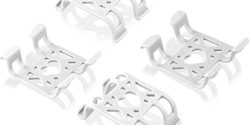 4 Pcs Clips for GPS Tracker, Silicone Clips for Dog Tracker Replacement Accessories for Activity and Location Tracker Compatible with Tractive GPS (White)