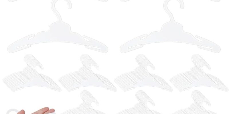 NBEADS 100 Piezas Perchas para Ropa para Mascotas Mini Perchas de plástico Blanco para Ropa Accesorios de Armario Ropa para Perros y Gatos Ropa para Cachorros Gatos Gatitos Mascotas pequeñas 17,9