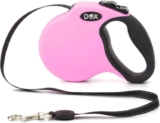 DDOXX Reflective Roll Dog Leash Sizes for Dogs | Small and Large Dogs | Extendable Dog Leash | Dog Accessories | Pink M | 5 m | up to 20 kg, Meter 5 m