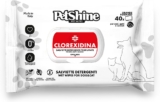 PetShine Toallitas Higiénicas para Perros y Gatos con Clorexidina, 40 Unidades, Limpieza Antiséptica, Eliminación de Malos Olores, Sin Alcohol, Apto para Pieles Sensibles
