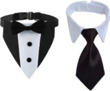 2pcs Pet Suit Collar Dog Accessories Dog Wedding Clothes Pet Supplies Pet Clothes Triangle Scarf