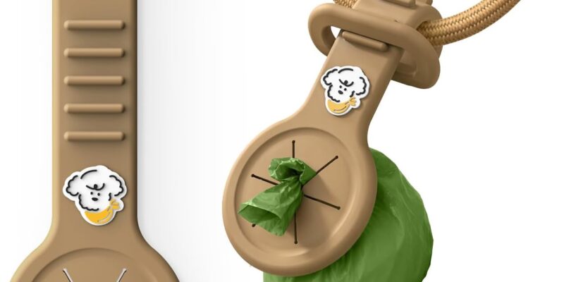 Lunabear Bolsas dispensadoras para perros con correa, soporte para bolsas de excrementos de perros, accesorio para caminar, correr, andar en bicicleta (marrón)