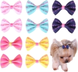 10 Piezas Horquillas para Perros con Lazos de Colores, Accesorios para Perros Pequeños y Gatos, Adornos para el Pelo en Paseos, Fiestas