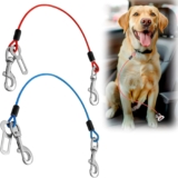 2 Pieces Dog Car Belt, Dog Car Safety Belt, 80 cm Safety Belts for Dogs, Bite Resistant PVC for All Bodies Dogs Accessories (Blue+Red)