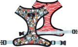 Reversible Harness for Small Dogs – 19.5 x 18.5 cm – Mosaic Design – Size XS – Very Resistant and Comfortable – Safe – Dog Accessories