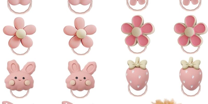 20 Pieces Cute Pink Rubber Bands for Dogs, Dog Hair Bows, Small Dog Girl Hair Bows, Dog Accessories, Puppy Hair Decorations