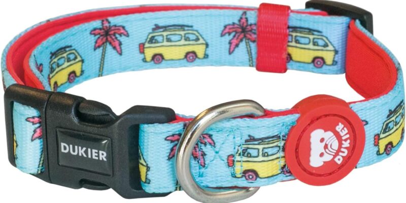 DUKIER – Collar para Perro, Ajustable y Ajustable, Accesorio para Mascotas de Neopreno, Resistente, Diseño California, Talla M