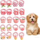 20 lazos para el pelo de perro, lazos para el pelo de perro, lindos lazos para el pelo, accesorios para perros, accesorios para el pelo de perros con bandas, para perros pequeños, cuidado de mascotas
