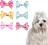 6 Pieces Small Dog Bows, Dog Hair Care Accessories, Dog Hair Bow, for Medium Dogs, Random Pattern