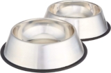 Amazon Basics Stainless Steel Dog Feeder with 2 Feeders, Silver