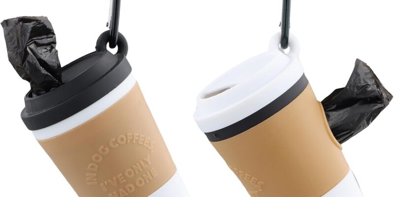 Dog Poop Bags, 2 Pieces Dispenser for Dog Poop Bags, Practical Accessory for Walking Cats, Portable Plastic Bag Holder for Pets, Cats (Multicolor)