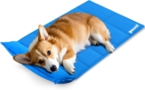 pecute Estera de enfriamiento para Perros L 90 x 50 cm Estera de enfriamiento para Mascotas con Almohada Estera de enfriamiento automático para Mascotas Ideal para Perros, Gatos en Verano