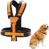Large Dog Harness Reflective Orange Adjustable Comfortable Dog Accessories for Daily Walks (M)