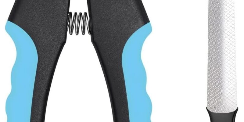 Cortaúñas y cortaúñas para perros – Cortaúñas para perros con sensor de seguridad rápido para perros grandes y medianos con garras duras – Cortaúñas para mascotas con lima de uñas