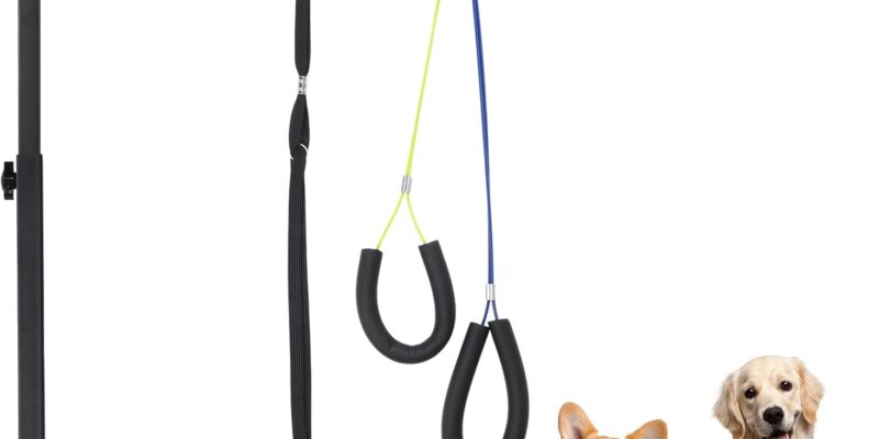 Brazo de Aseo para Perros con Clip – Accesorio para Perros de Altura Ajustable (45 – 70 cm) – Incluye Gancho y Clip para Cadera, Ideal para el Cuidado de Uñas y Pelaje