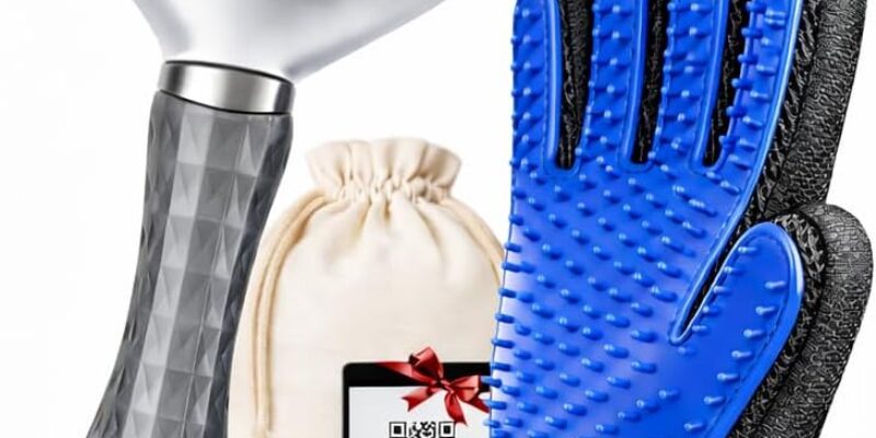 Cepillo Quitapelos para Perros y Gatos + Guante Quitapelos para Mascotas | Kit Completo para Eliminar el Pelo Suelto | Ideal Cabello Corto y Largo | Incluye Bolsa Reutilizable y Guía Digital